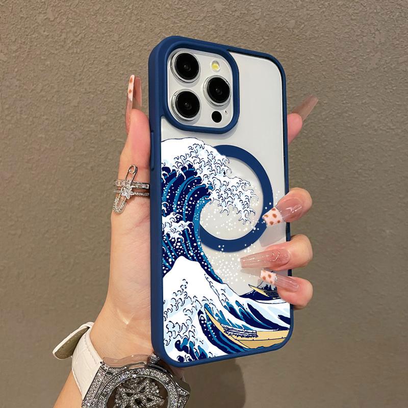 Premium Magnetic Phone Case for iPhone11/12/13/14/15/16/17/promax The Great Wave Off Kanagawa y2k cased MagSafe Ready, Anti-Fall, Springtok and Ultra-Thin Design |       Perfect for Everyday Use Protector Screen Protector, Accessories, Smartphone, Silicon