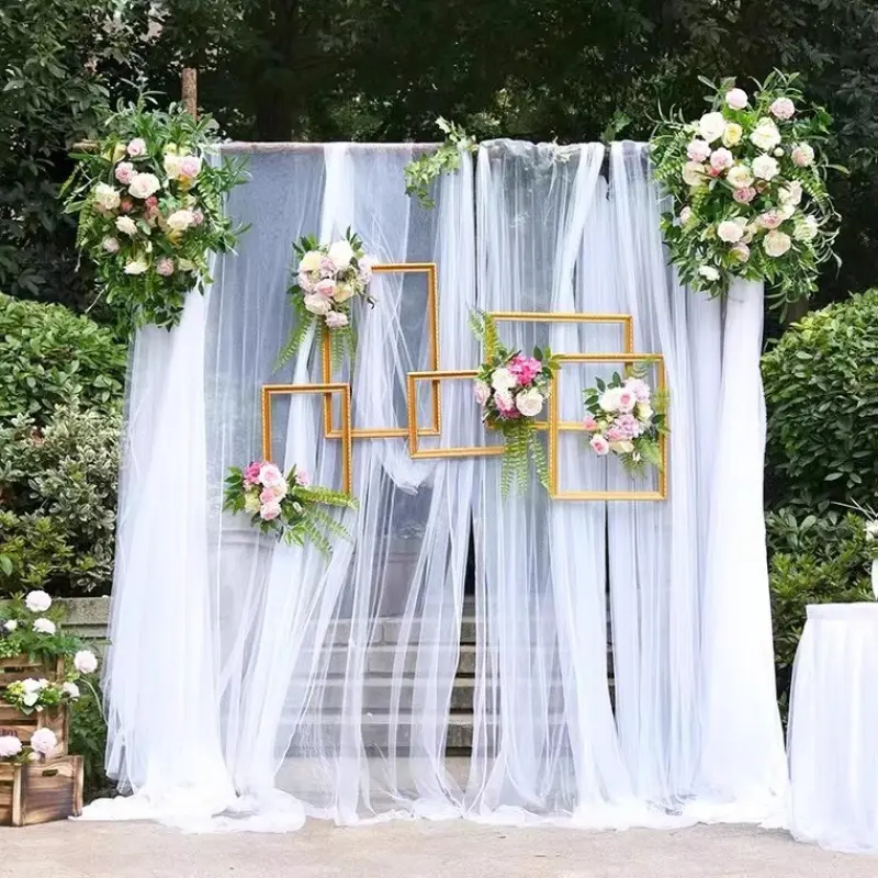 Versatile Solid Color Tulle Sheer Curtain, Universal Decor Fabric for Courtyard Outdoor Weddings, Birthday Parties & Banquets
