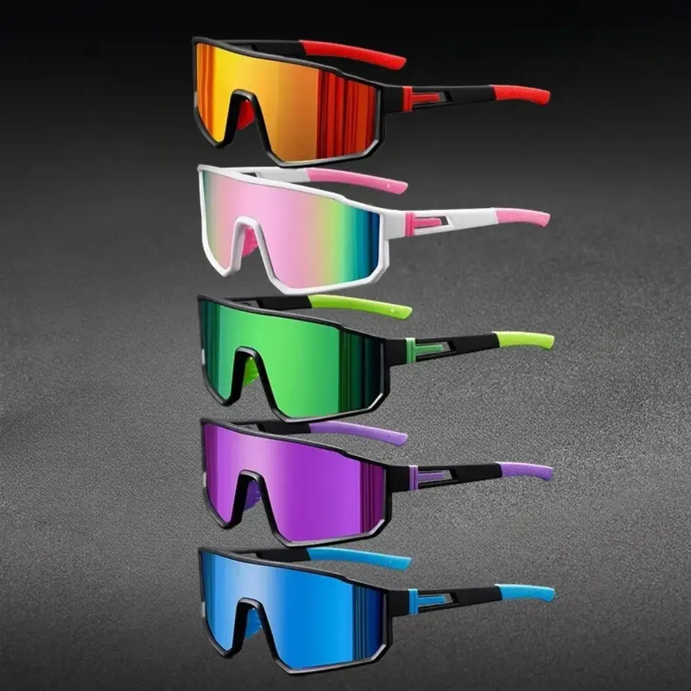 XUH 5 Pack Oversized One-Piece Polarized Sports Sunglasses, UV400 Windproof Anti-Glare Unisex Shades for Cycling Fishing Running Motorcycle Summer Vacation Outfits