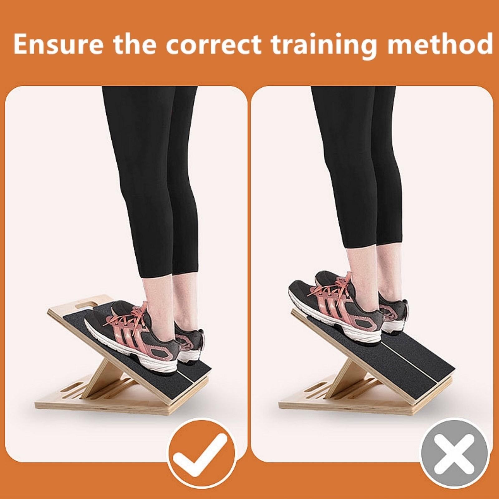 Homhut Wooden Incline Slant Board Adjustable Calf Stretcher Squat Wedge Ankle Heel Leg Stretching Exercise Equipment Home Gym Fitness Tool for Yoga Pilates Recovery