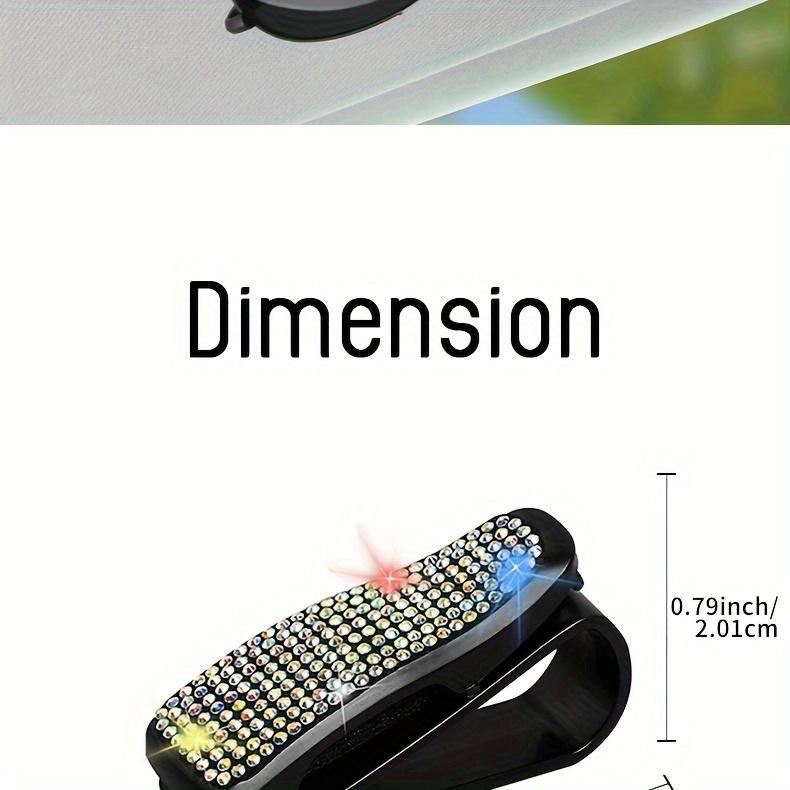 1pc Sparkling Rhinestone - Car Sun Visor Clip - Multifunctional Fashion Glasses Holder for Vehicle Interior Accessories