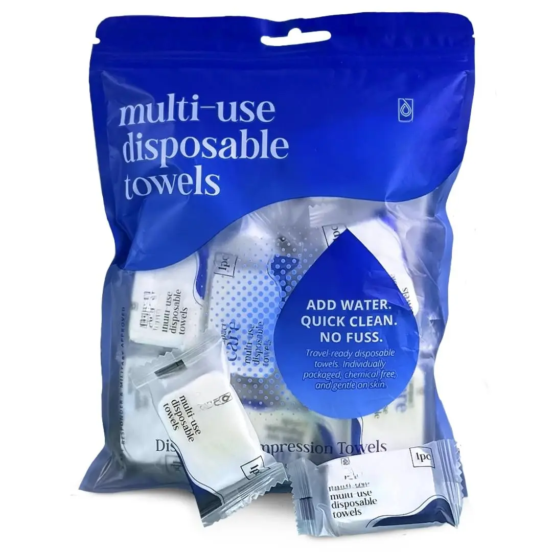 Compressed Towels 40 count -   Disposable Towels for Travel, Camping, Gym & Personal Hygiene - -Free Disposable Towel Tablets - Expands with Water - Portable Bulk  Towels