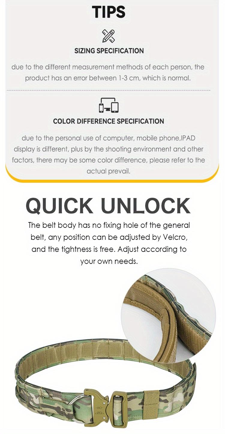 Heavy-Duty Quick Release Work Belt | Rugged Nylon Utility Belt for OutdoorsMen's  Durable Webbing Belt for Hiking & Work