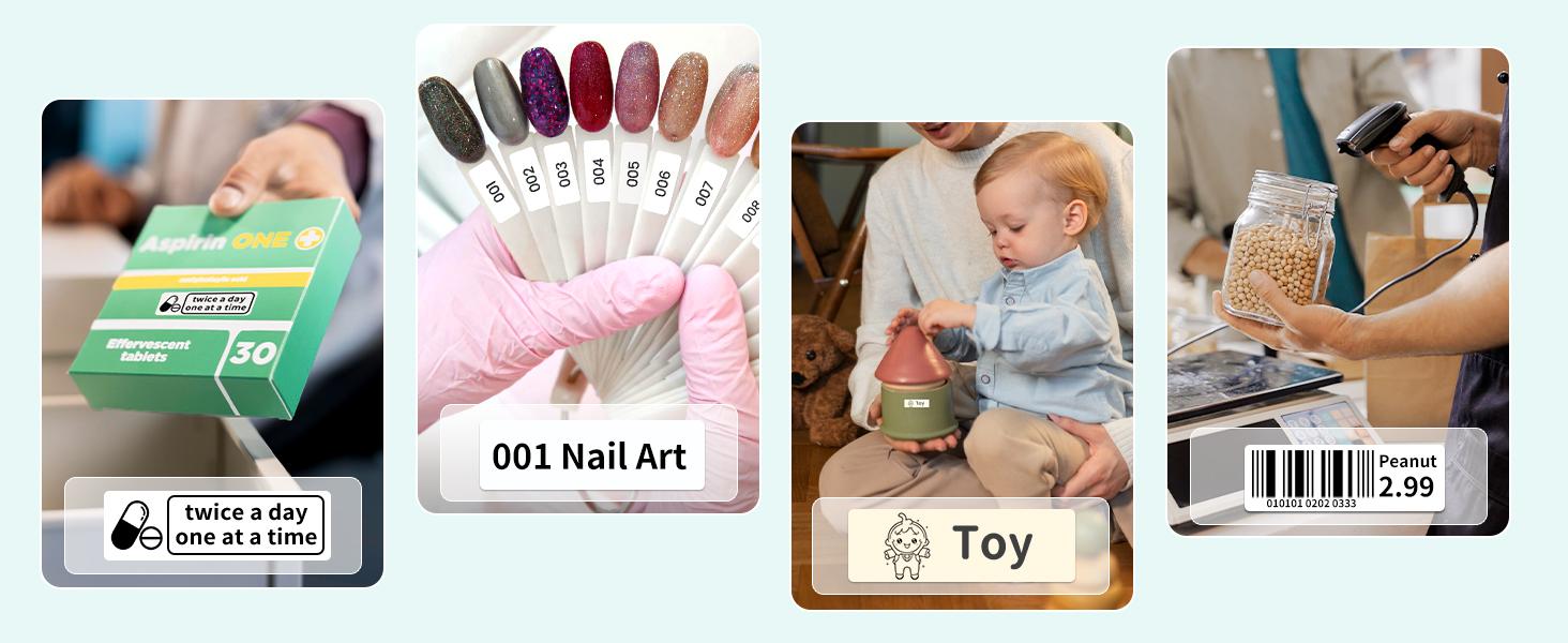 D30 Portable Bluetooth Label Maker Machine with Tape, Small Mini Label Printer, Multiple Templates Fonts Icon Labeler for Home, School, Office