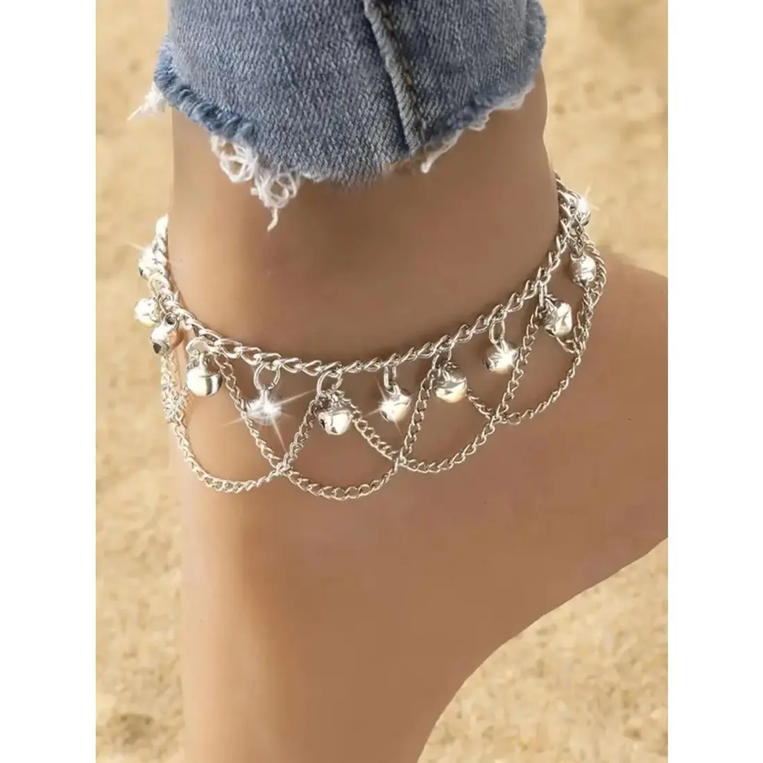 Bell Charm Anklet for Women, Dainty Chain Ankle Bracelet with Elegant Bell Design, Trendy Boho Foot Jewelry Accessory, Feminine Summer Fashion Jewelry for Beach Vacation, Festival Outfit, Party, Daily Wear & Gift for Her