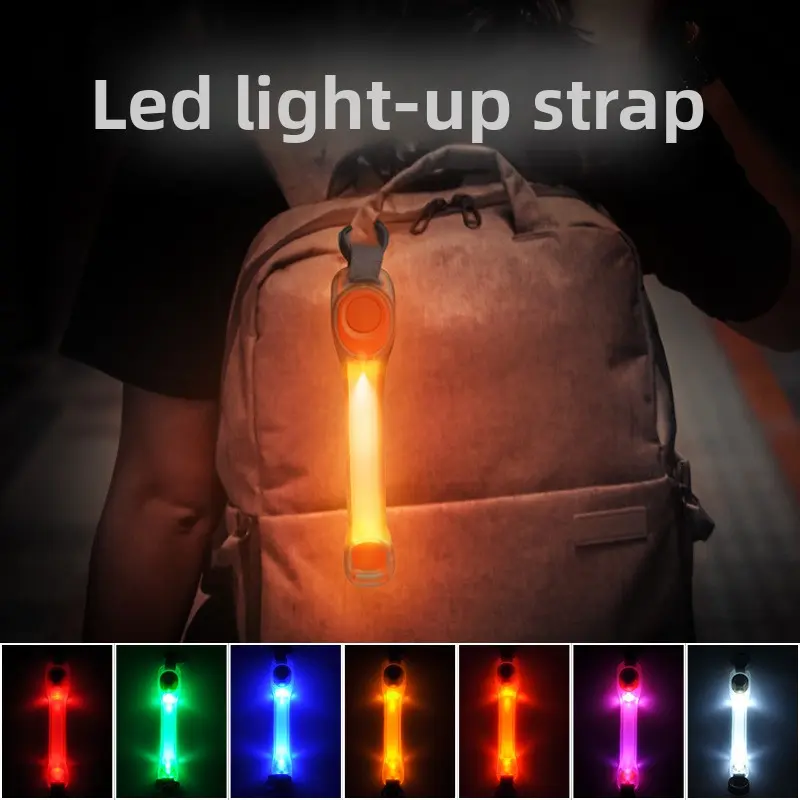 Multifunctional charging, luminous straps, outdoor activities, night sports, running, cycling safety, LED lights, flash schoolbag