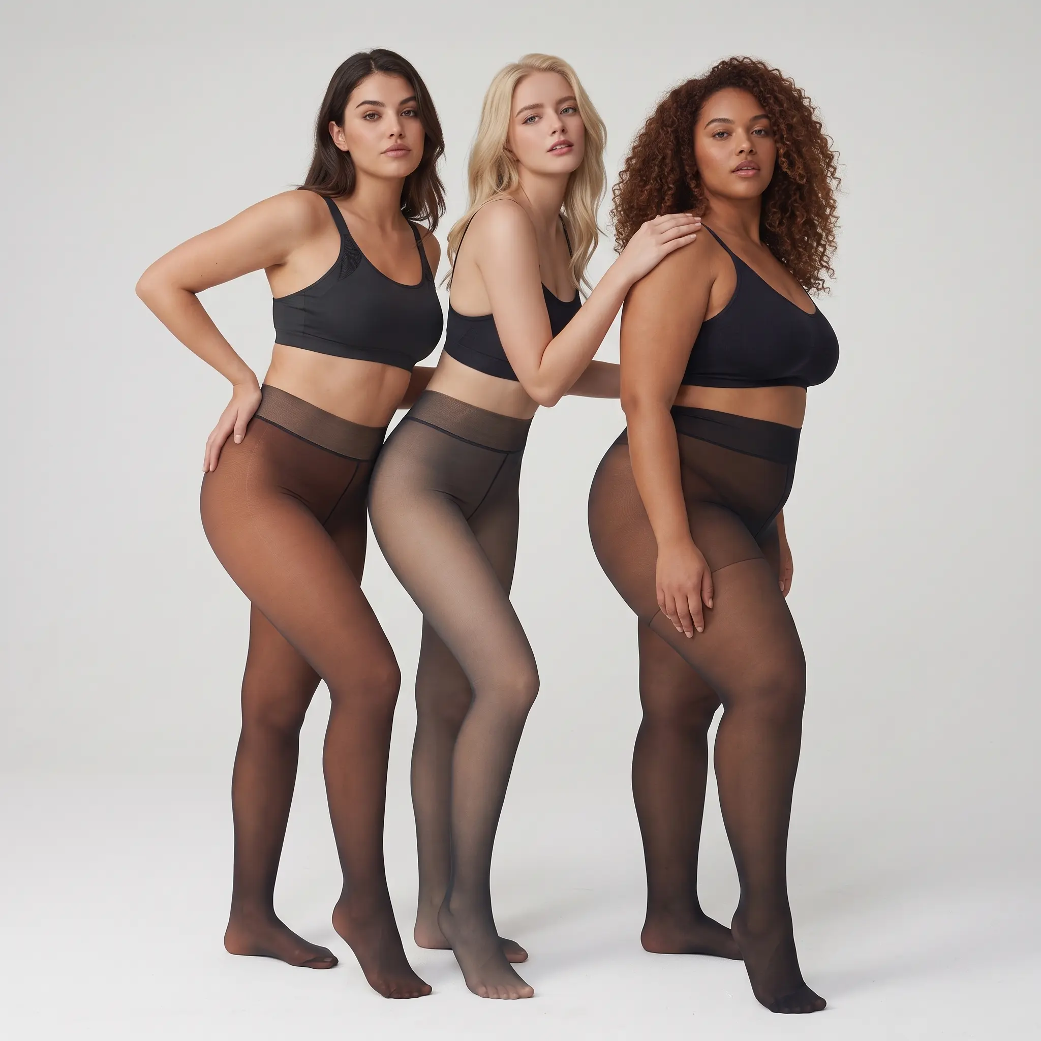 Women's Sheer Fleece-Lined Thermal Tights - Thick Warm Winter Sports Thermal Underwear Bottoms, Translucent Pantyhose for Cold Weather