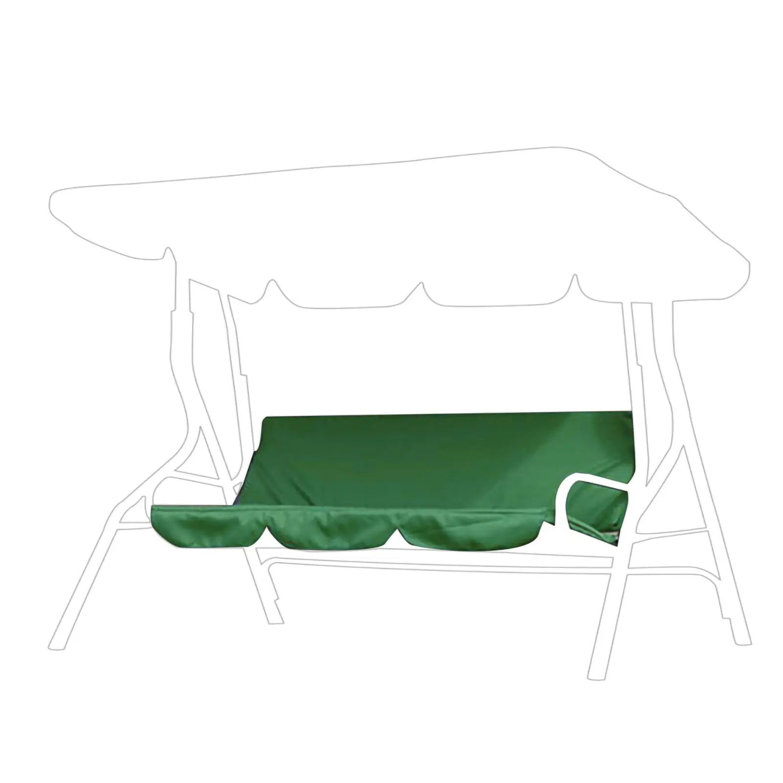 Outdoor Water-Resistant Polyester Taffeta Cushion Cover for 3-Seater Garden Courtyard Swing Chair Hammock, 150x50x10cm Size (150x50cm Dimension Included)