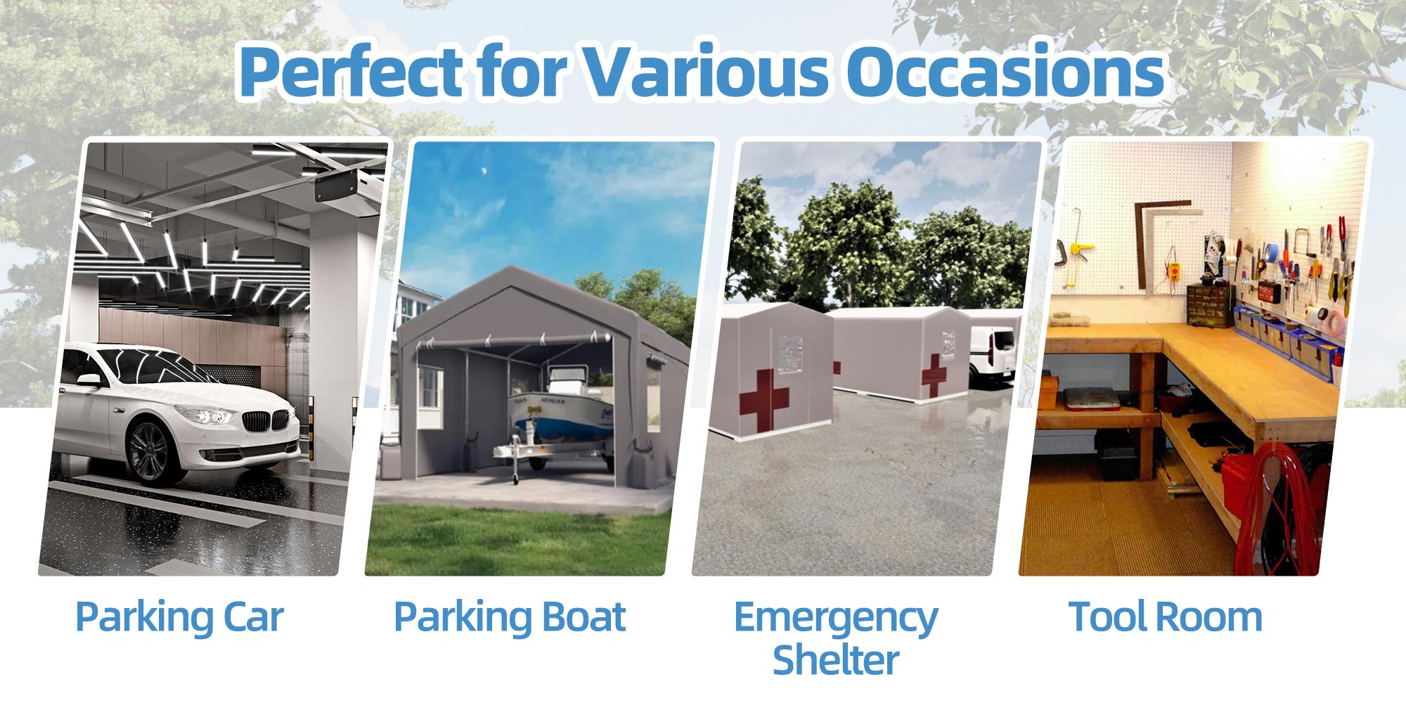 12x20ft, Car Canopy Portable Garage, Heavy Duty Car Port with Roll-up Ventilated Windows, UV Resistant Waterproof All-Season Tarp for Car, Boat and Emergency Shelter, White/ Black/ Yellow 12x20ft, Car Canopy Portable Garage, Heavy Duty Car Port with Roll-up Ventilated Windows, UV Resistant Waterproof All-Season Tarp for Car, Boat and Emergency Shelter, White/ Black/ Yellow