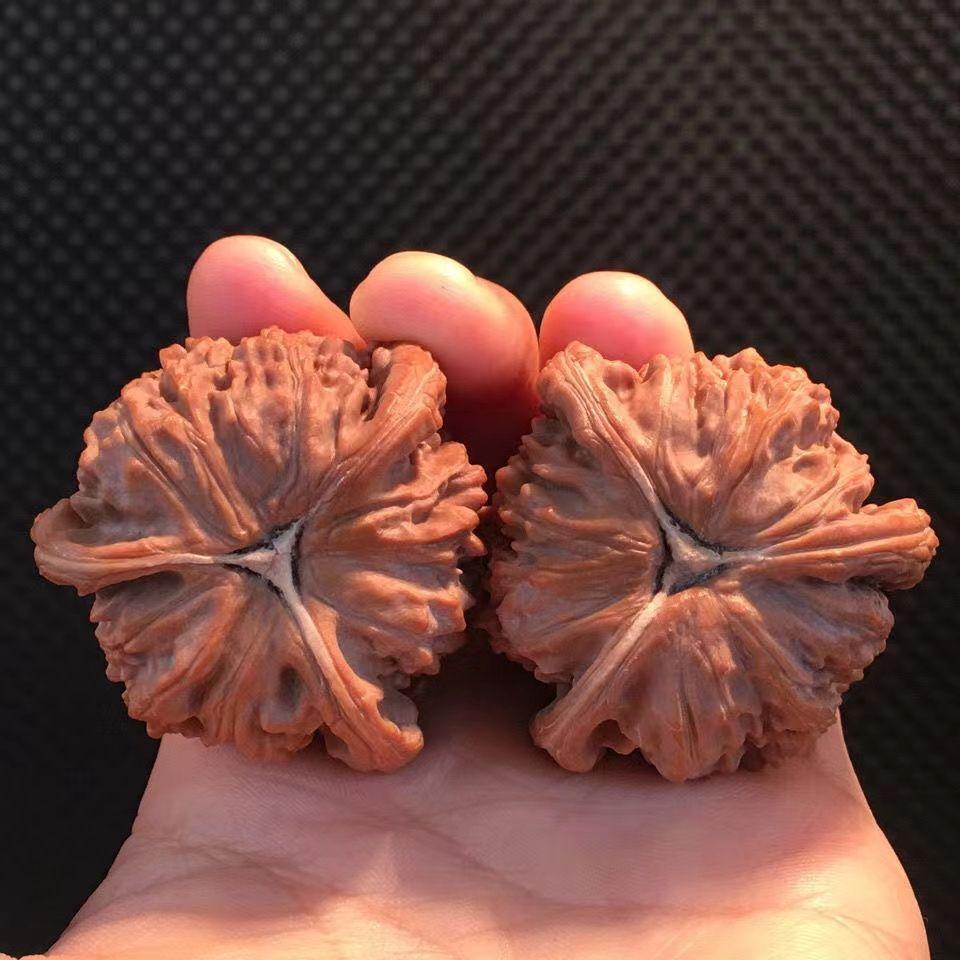Peach Core Three-Sided Walnut No Splicing Lion Running Three-Path Stem Irregular Shape Toad Head Kirin Pattern Decor Ornaments
