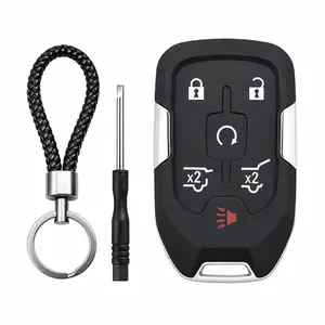 WOAOW 6 Button Key Fob Shell Replacement Fits for Chevy Suburban Tahoe GMC Yukon XL Denali HYQ1AA 2015 2016 2017 2018 2019 2020 Keyless Entry Remote Control Smart Car Key Fob Case Cover