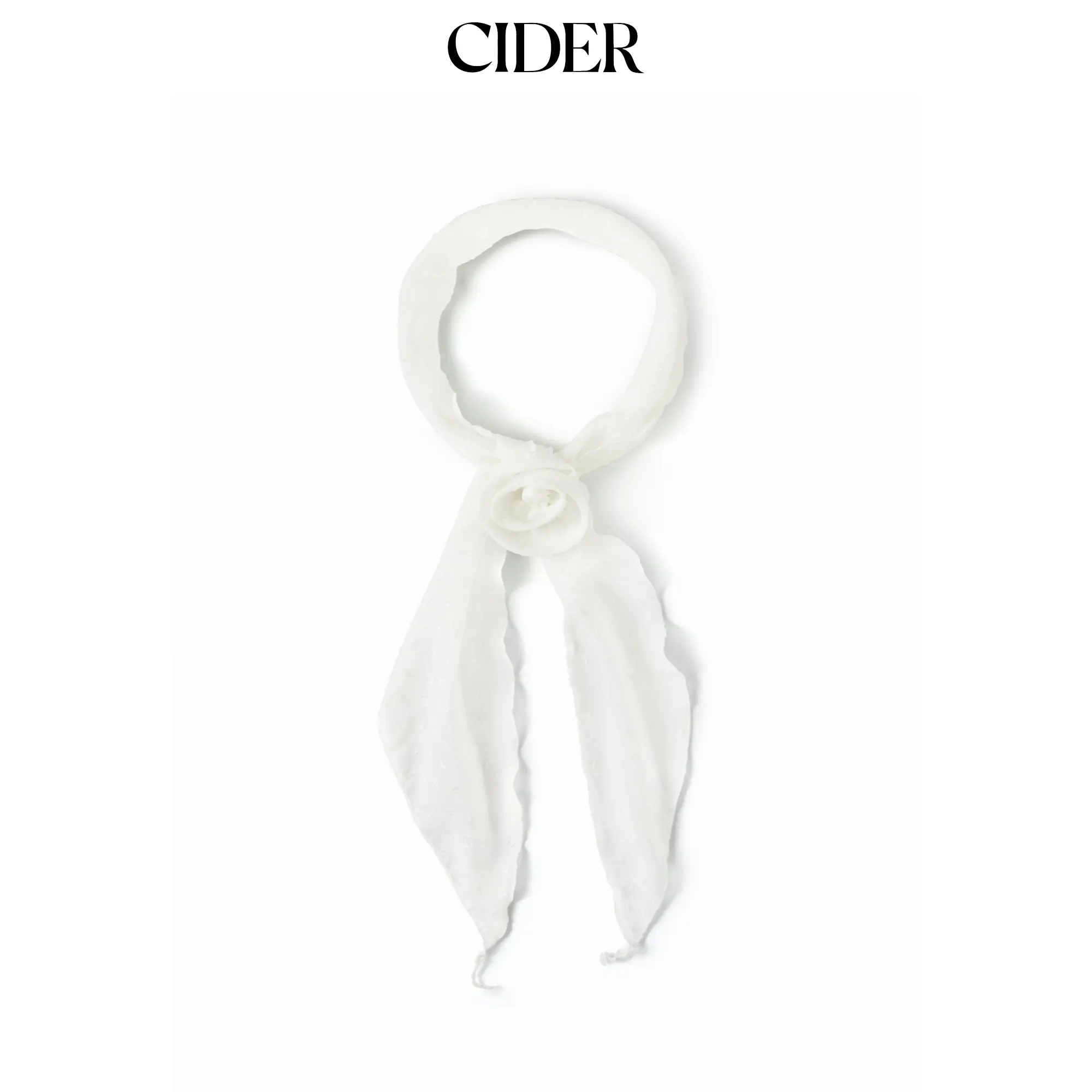 Cider FLOWER DECOR POLKA DOT SILK SCARF