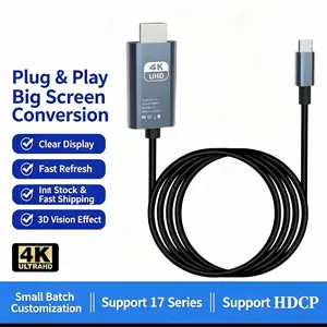 HDMI Adapter USB Type C Mh Hl Cable, 3840x2160 Pixel High-Definition Video Converter, Compatible with Hp, Macbook, Samsung, Android Phones