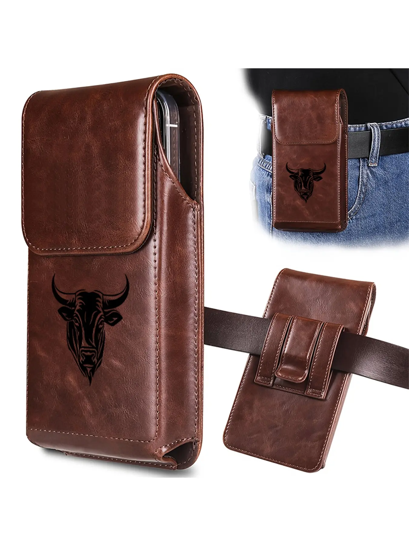Men's waist belt mobile phone storage bag, waist mobile phone storage, men's retro waist bag, can store mobile phones or other small personal items, suitable for outdoor activities such as fishing, cycling, Christmas gifts, birthday gifts, etc