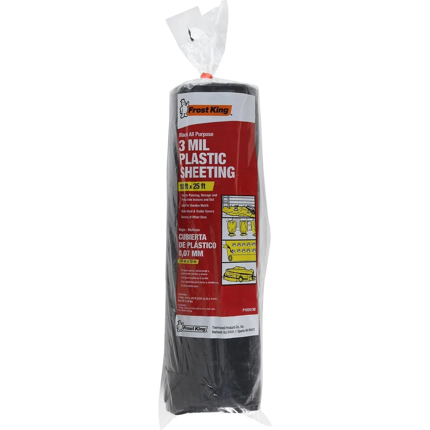 10' x 25' x 3 mil Black Polyethylene Sheeting