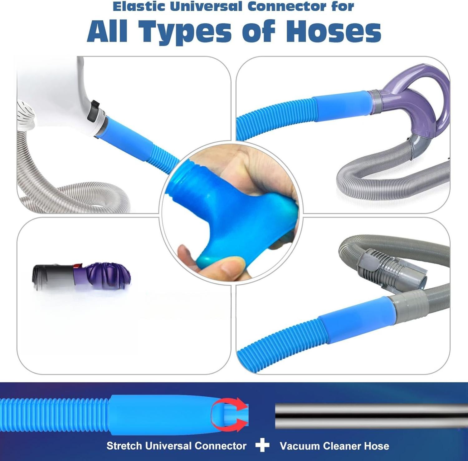 2 Pieces Dryer Vent Cleaner Kit Compatible with All Vacuum Cleaner, Dryer Lint Brush and Vacuum Hose Attachment with Stretch Universal Connector, Quickly Lint Remover