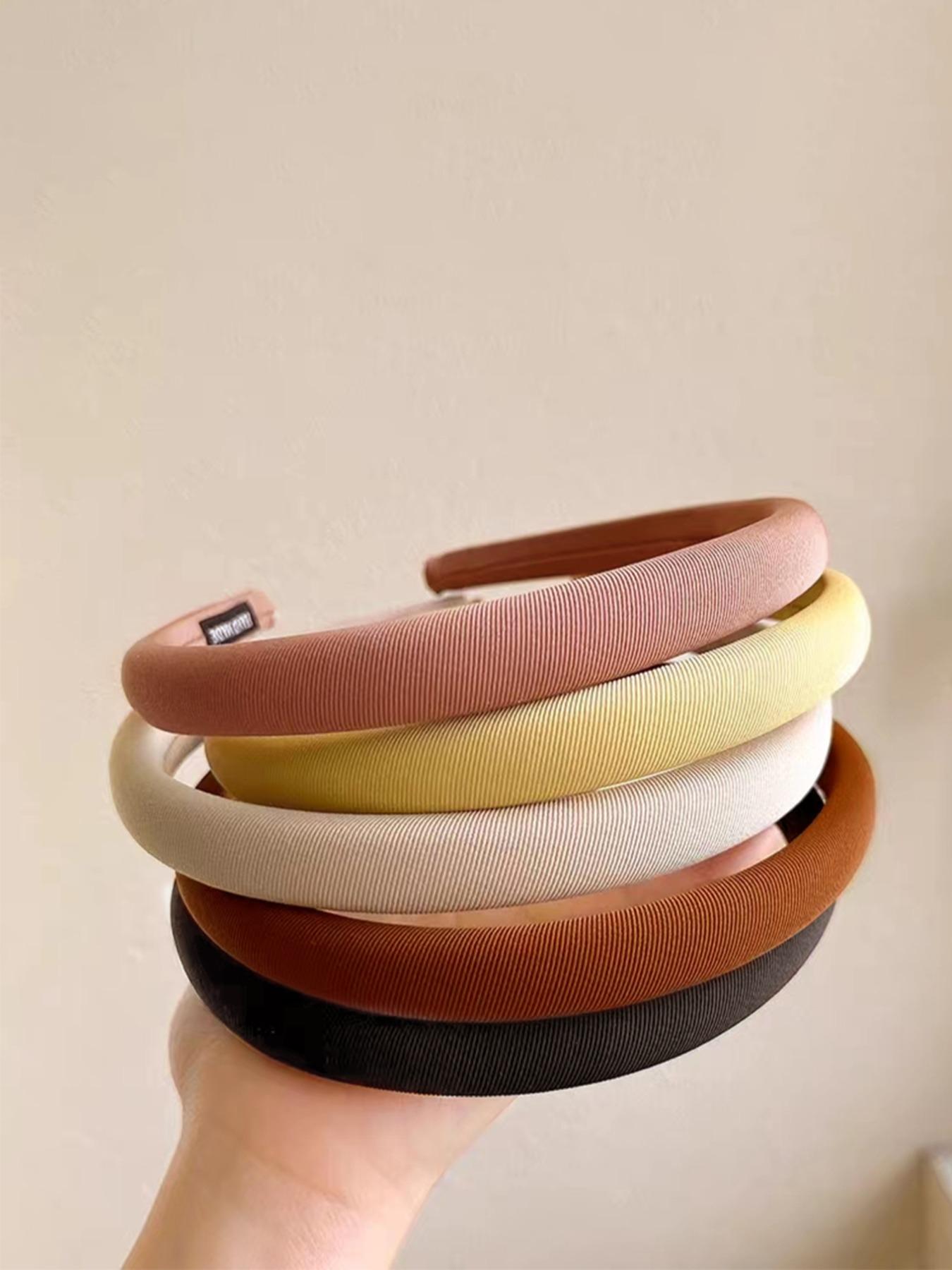 5pcs Simple Design Plain Headband, Minimalist Temperament Headband, Daily Casual Versatile Hair Accessories for Women