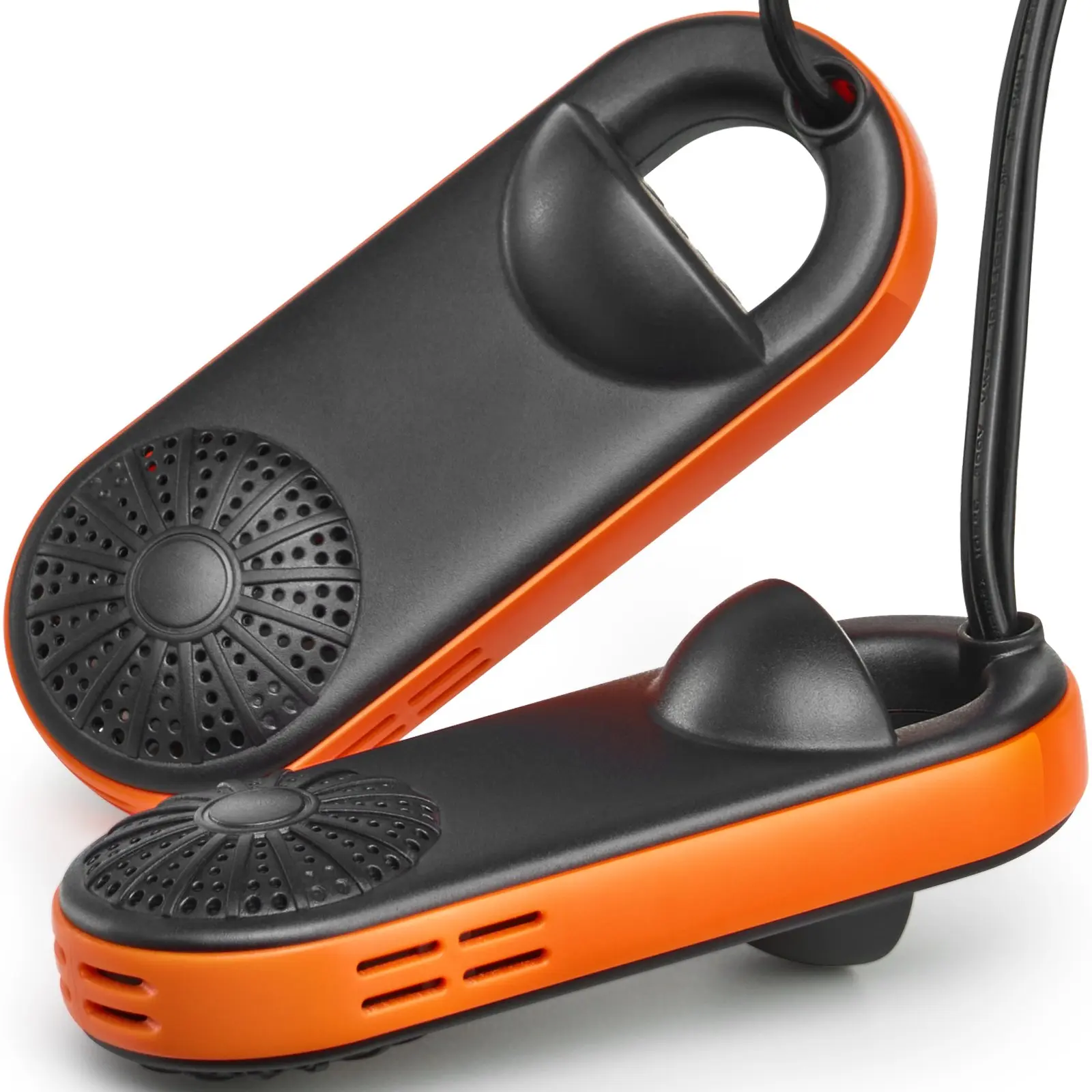 VEVOR Portable Shoe Dryer, Electric Boot Dryer, Deodorized Boot Warmers/Dryer with Quick Even Drying for Cotton Slippers, Snow Boots, Leather Shoes, Canvas Shoes, Socks, Black Orange