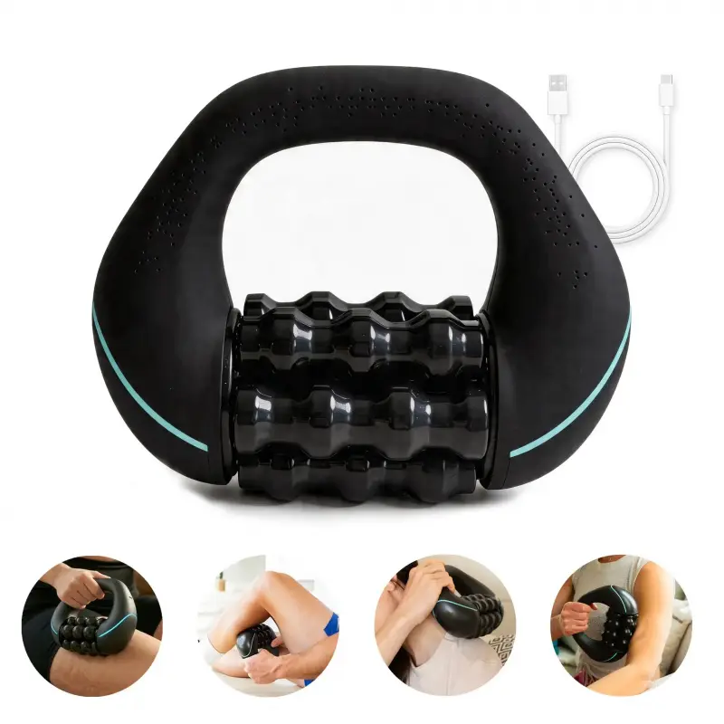 Electric Handheld Roller Massager, Lymphatic Drainage Cylinder, 3-Speed Wireless Body Massage, USB Charging, Back, Shoulder, Leg Care Tool, Muscle Relaxer, Mother's Day Gift