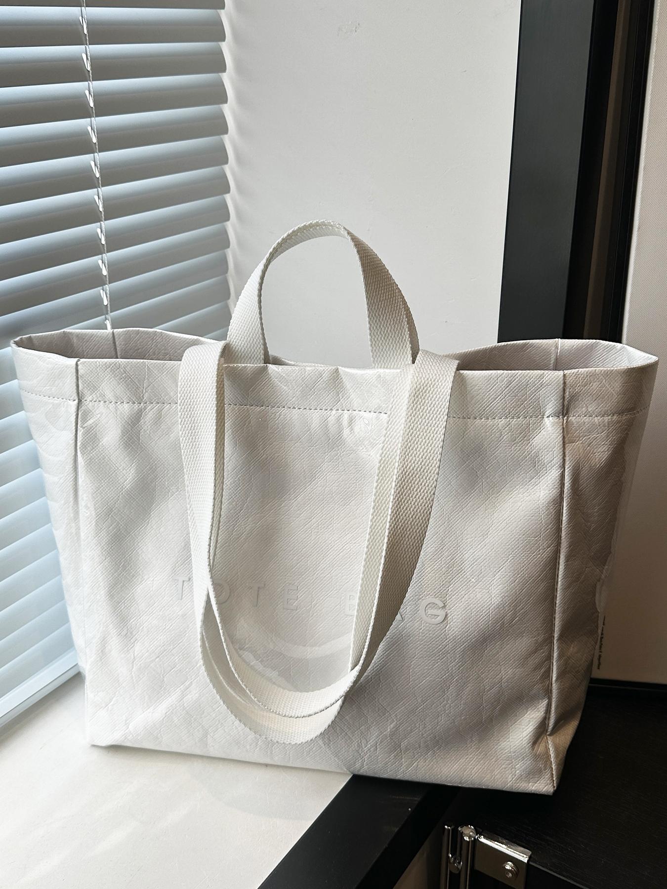 Women's Solid Color Tote Bag, Fashionable Large Capacity Shoulder Bag for Work & Daily Used, Casual Trendy Versatile High-quality Daily Commuting Bag