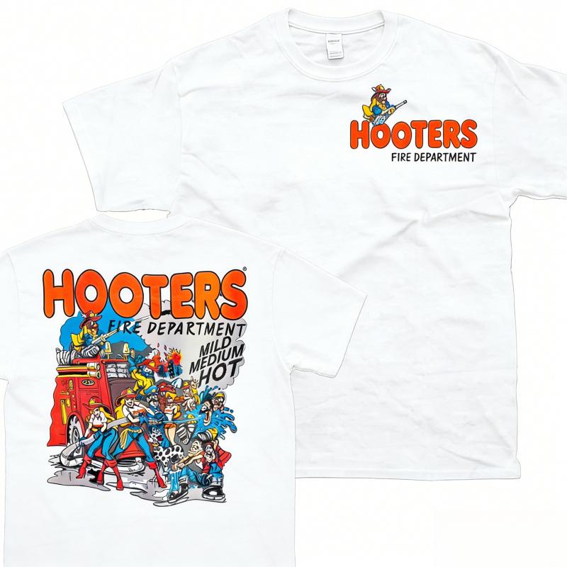 Funny Hooters Fire Brigade T-Shirt – Unisex Graphic T-Shirt, Vintage Casual Top, the perfect gift for firefighters and Hooters fans