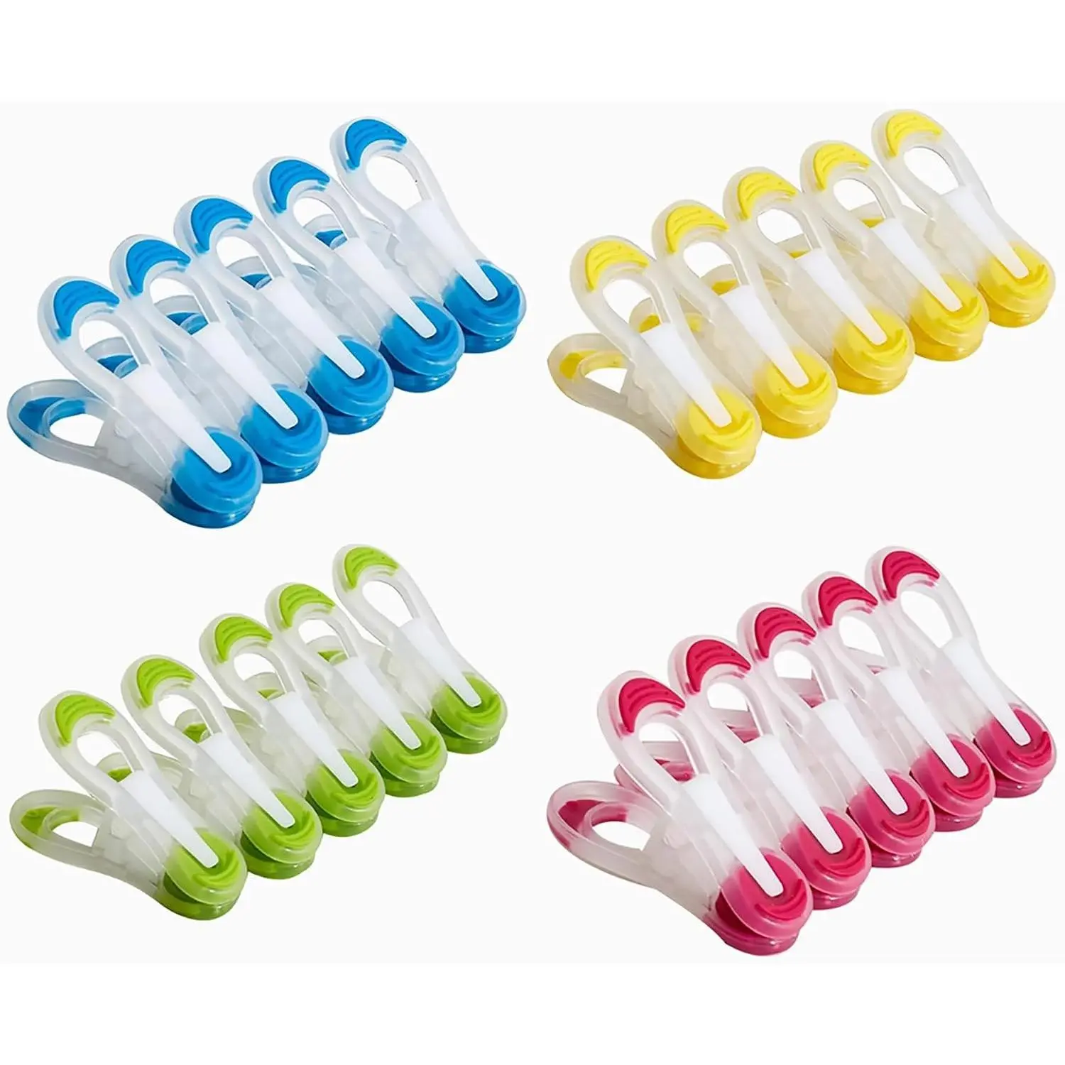 20 Pack Colorful Plastic Clothespins, Heavy Duty Laundry Clothes Pins Clips Pegs, Drying Line Pegs Small Colored Clothes Pins for Outdoor Food Package Clips (20, Color)