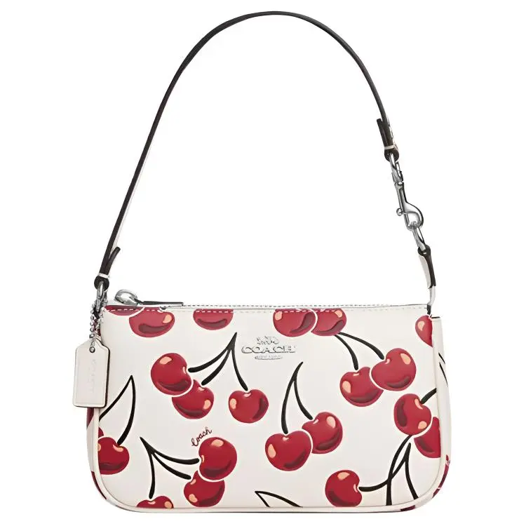 COACH Coach 19 Small White PVC Top-Handle Crossbody Bag for Women with Silver Metal Hardware