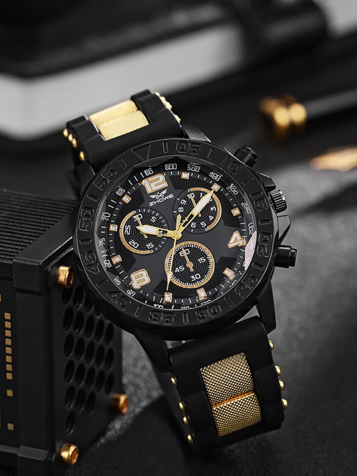 Men's Sporty Minimalist Analog Quartz Watch, Fashionable Wristwatch with Silicone Strap, Trendy Exquisite Accessories, Birthday Gift, No Box Included, Modern Trendy Watch detail 8