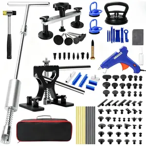 Dent Puller Kit for Car, Paintless Dent Removal Kit with Lightweight Dent Lifter, 2-in-1 T-bar Puller, Rubber Hammer Kit & Versatile Suction Cups for Auto Body Dent Repair Hail Damge or Door Dings