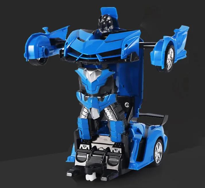 Kids Transforming RC Car Robot Sports Car 2 in 1 Deformation Toy with Remote Control for  Age 3+ 4-7 8-12 boy Robot with Remote Control Rechargeable Alloy Cyber-Truck Transformable Mini Forklift Dual-Tire Drift High-Speed LED Off-Road