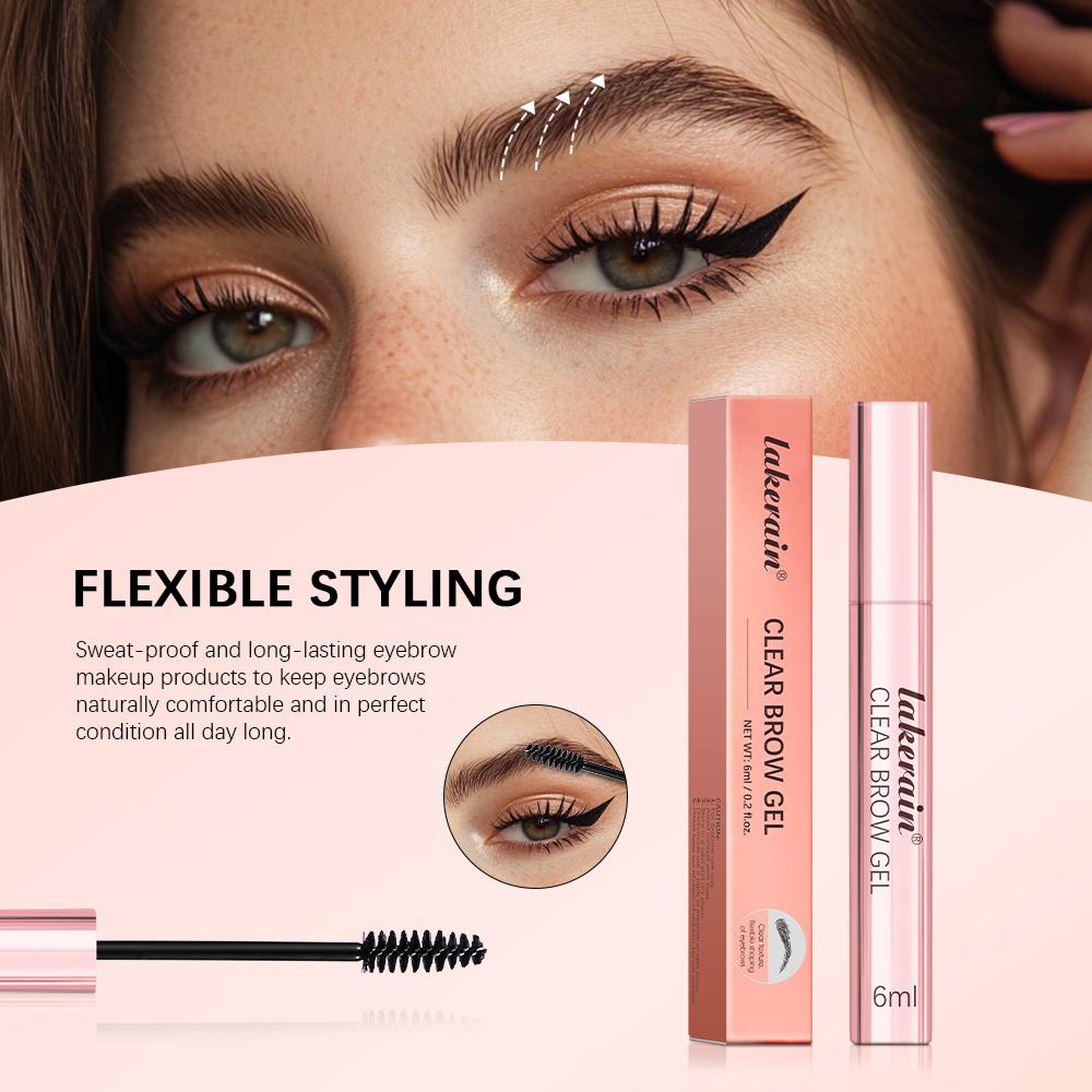 Clear Brow Gel, 3 Counts/set Long Lasting Eyebrow Gel, Brow Styling Gel, Waterproof & Trans-proof, Flexible Hold, Non-sticky, Eyebrow Makeup Tool for Women, Cosmetic, Eyebrow Shaper Set