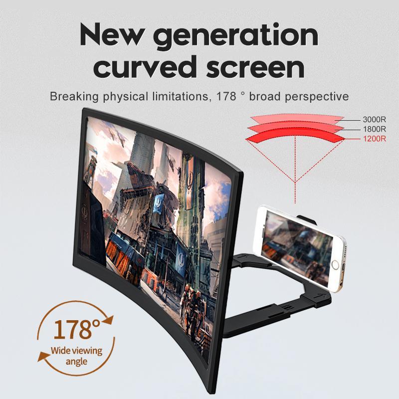 14 Inch Curved Screen Phone Screen Magnifier, Ultra-Clear Lens Phone Screen Magnifier, 1 Count Phone Screen Magnifier for 4-6.6 Inch Phone