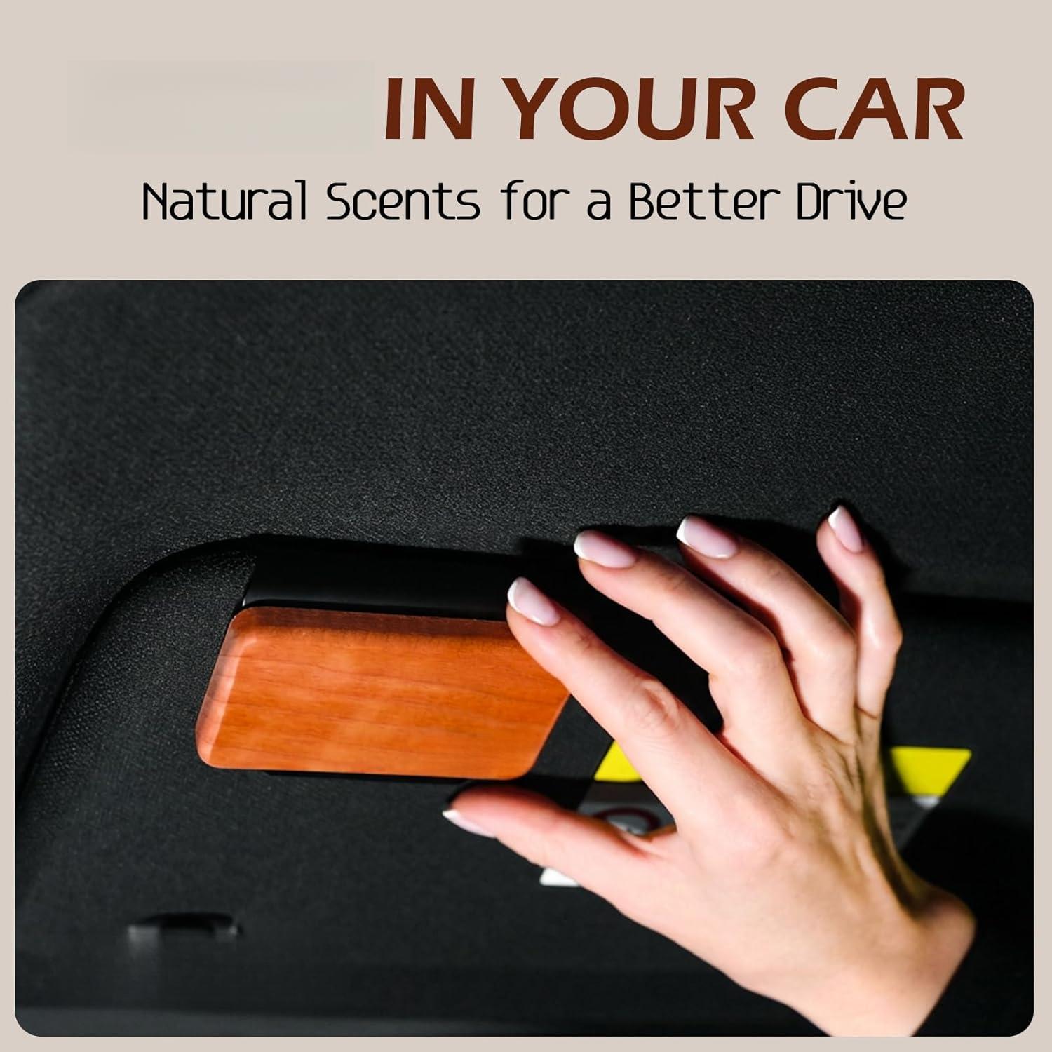 Car Air Freshener-The Original Wood Air Freshener-Car Odor Eliminator for Visor Clip-Long Lasting Scent,Vehicle Scent Diffuser for Truck & SUV-Pack of 4 (T