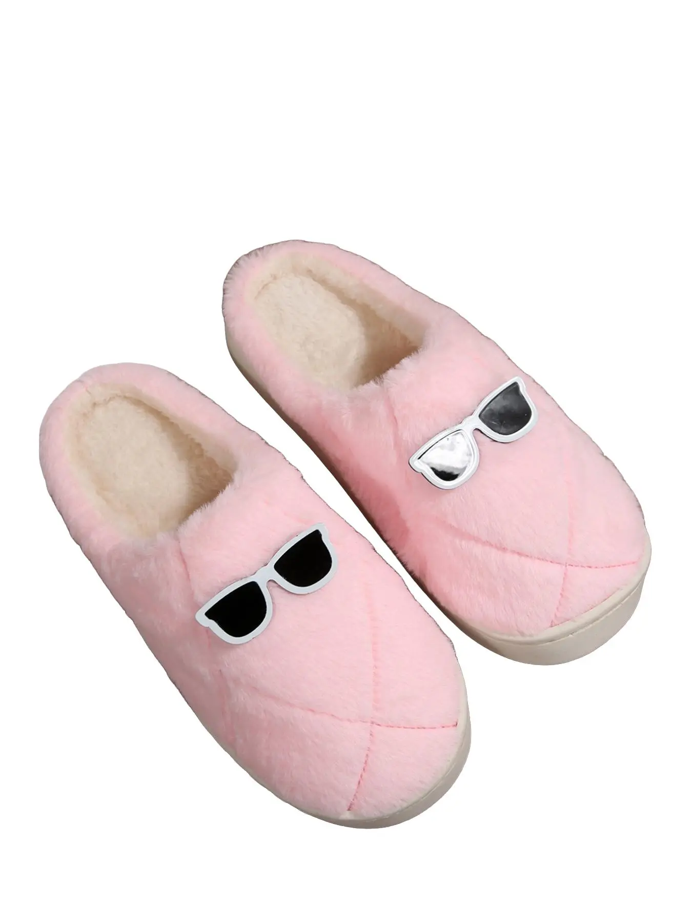 New Fall Winter Fuzzy Slippers, High Density Plush Warmth Retention, Home Use Quiet Non-Slip Durable Cotton Slippers