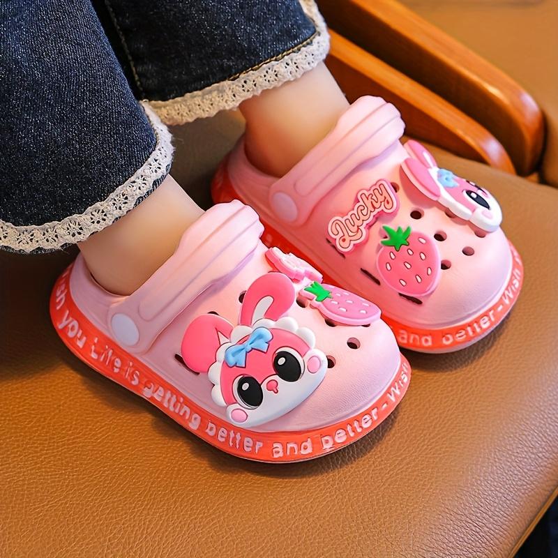 Kids Cartoon EVA Ultra-Light Sandals - Cute Animal Design, Slip-On Style, Breathable Round Toe Shoes for Youngsters & Girls, Pink Bear & Blue Cat Patterns, Perfect for Casual Attire, Sandals for Youngster