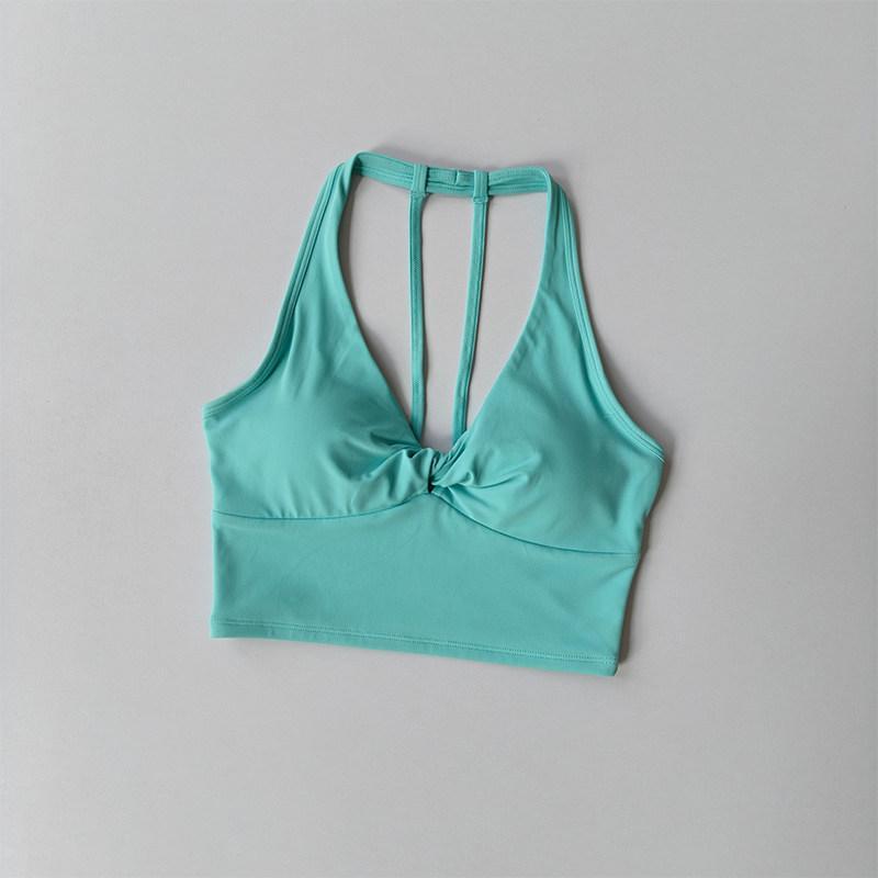 New Sports Bra Women's Fixed Push-up Twist Pilates Yoga Clothing Gym Beautiful Back Running Fitness Training Yoga Vest Tops