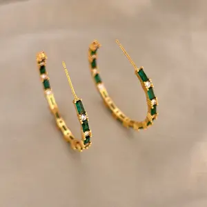 Exaggerated Zircon Large Hoop Earrings Fashion Accessories