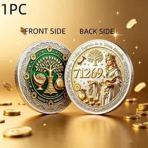 1pc Fortune Goddess Theme Alloy Coin, 3D Relief Collectible Medal, Unique Gift for Dad, Boyfriend, Colleague, Home Office Decor