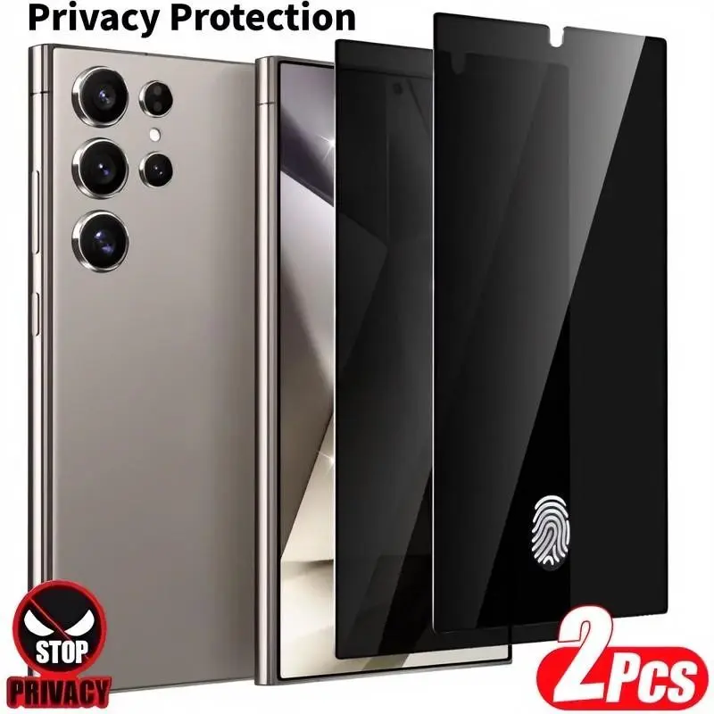 2-Pack Privacy Protection Tempered Glass Screen Protector, Compatible with Samsung GalaxyS26 S26Ultra S25 Ultra S25 Plus S25 FE S25 S24 Ultra S24 S23 S22 S21, Anti-Glare, Anti-Fingerprint, Full Coverage