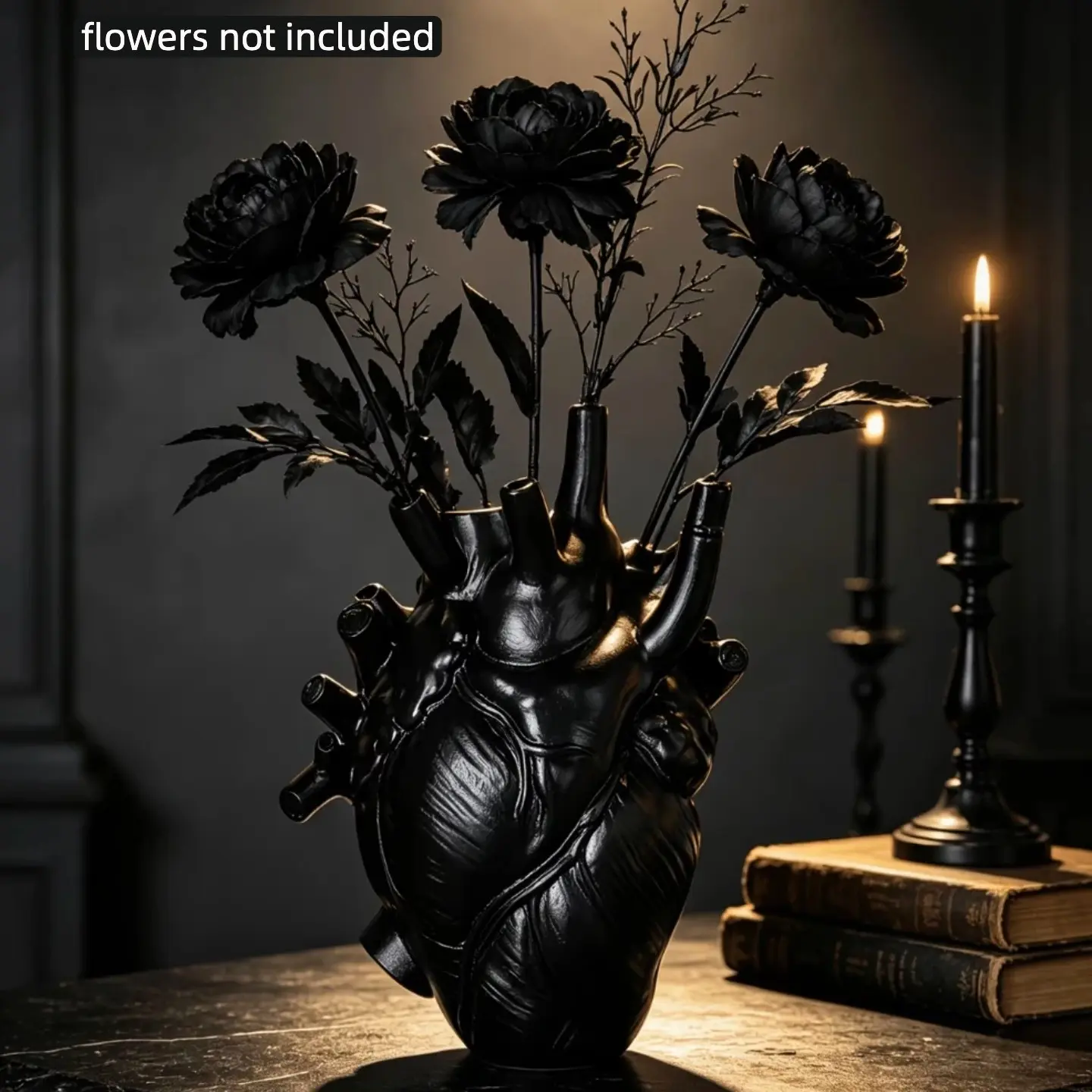 1pc Anatomical Heart-shaped Vase, a Gothic Style, Is Perfect for Dark, Minimalist Home Décor. A Unique Focal Point in the Living Room or Bedroom, This Unconventional Vase Is an Art Centerpiece for Modern Interior Design, Adding a Dramatic Element, Decor