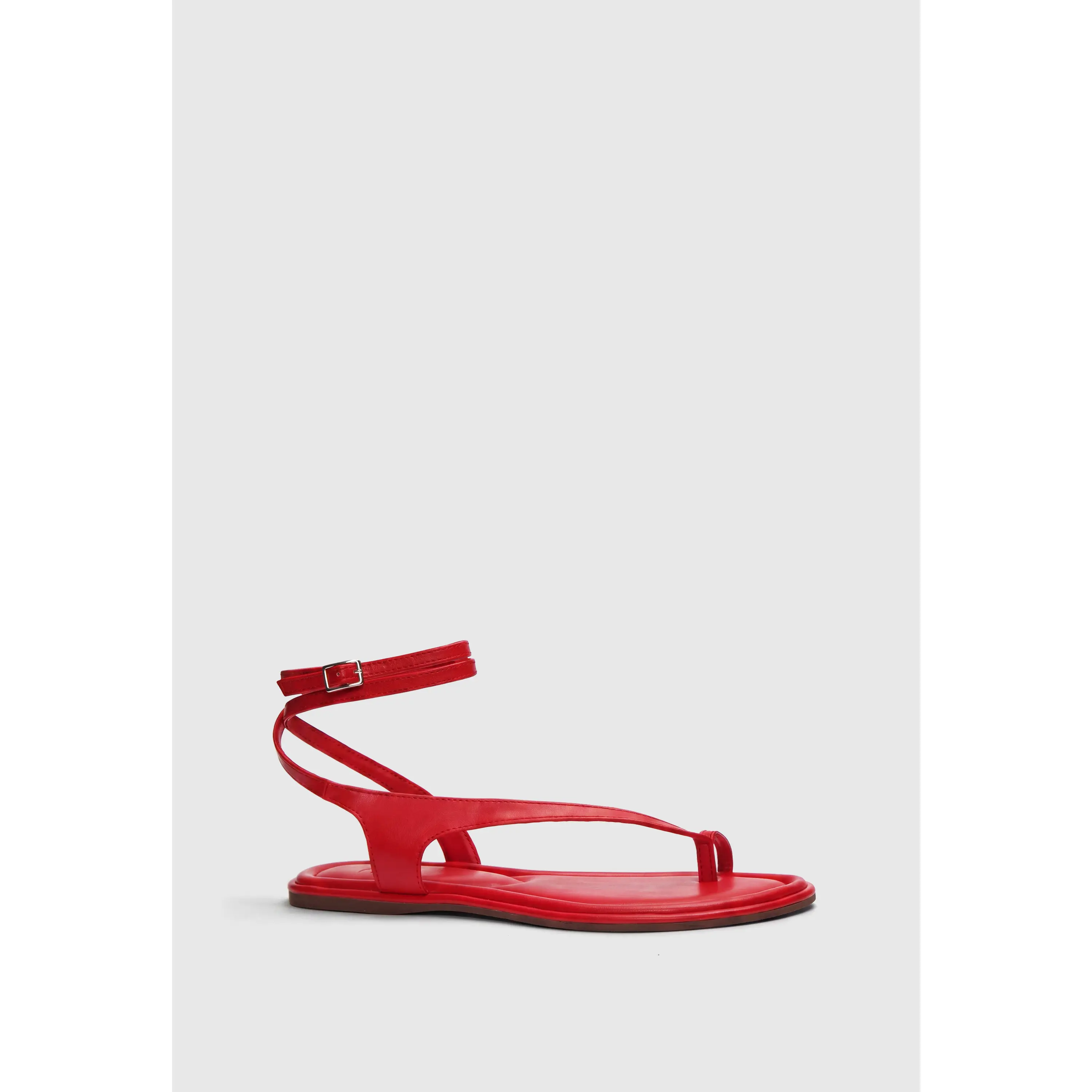 JUST FAB Women's Thong Flat Sandals, Minimalist Ankle Strap Summer Sandals, Faux Suede Slip On Beach Vacation Shoes with Buckle Strap