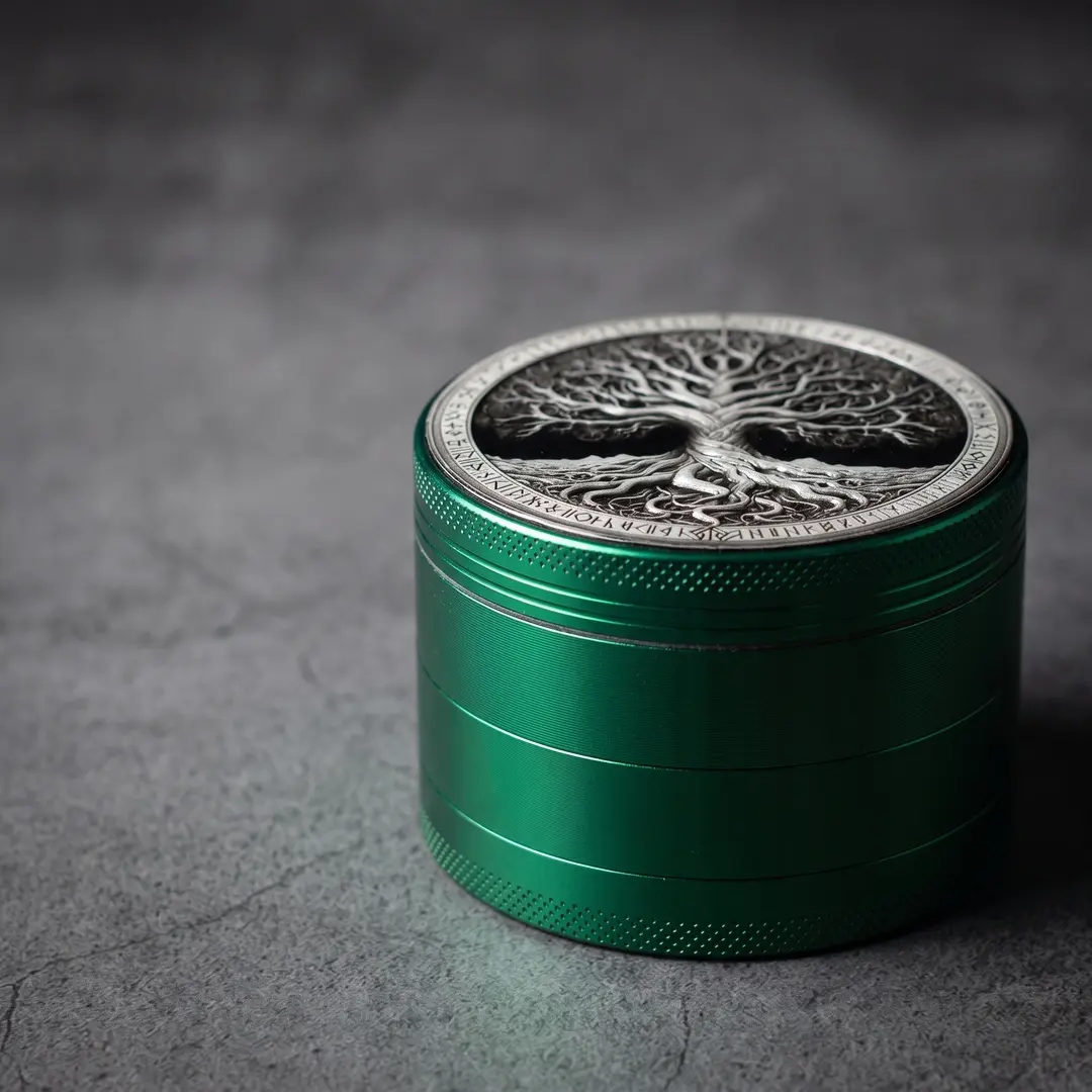 2.48 inch 63mm Green Tree of Life Pattern Spice Grinder Metal Manual Four Layer Salt Grinder Pepper Mortar Spice Zinc Alloy Seasoning Spice Grinder Kitchen Cooking Accessories Kitchen Tool Gift