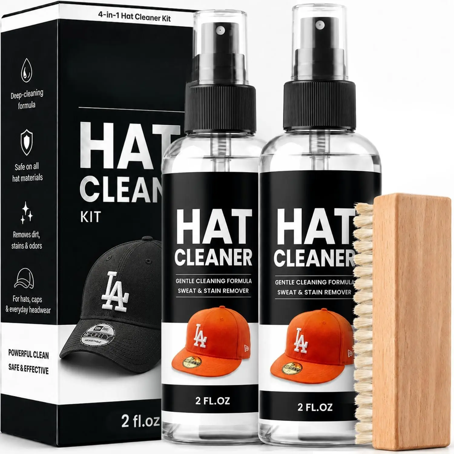 Hat Cleaner for Baseball Caps - Hat Cleaning Kit  Stain Remover & Deordorizer Hat Saver for Felt, Cowboy & Caps