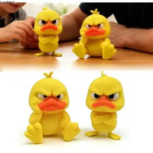 2-Pack Funny Angry Duck Figurines – Cute Angry Yellow Duck Desk Decor, Office Desk Toy & Multi-Scene Ornaments for Home, Duck Decoration for Computer, Car & Dorm, 3D Printed Duck