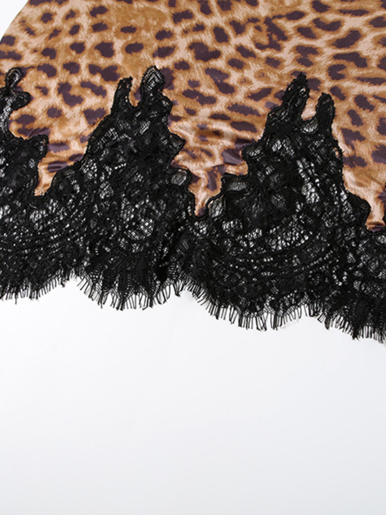 Sexy Leopard Print Backless Lace Up Dress, Summer Fashion Slim Fit Sleeveless Bodycon Dress, Women's Casual Party Wear