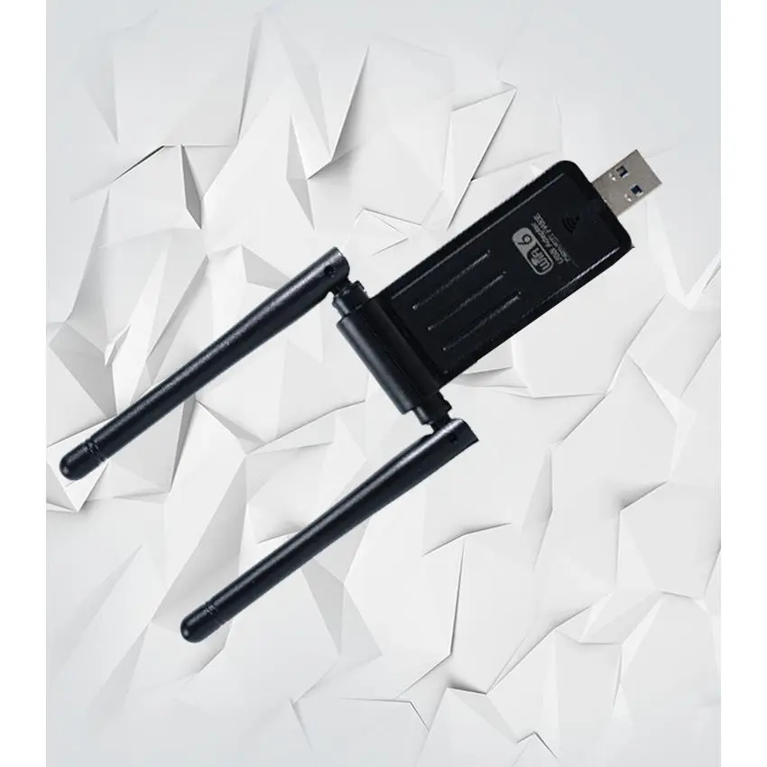 WiFi 6 Tri-Band Wireless Adapter, 1200Mbps Driver-Free Plug-and-Play USB Dongle with Dual External Antennas for PC/Laptop, 2.4G/5.8G/6G, Linux/Windows Compatible, Compact Lightweight Travel-Friendly, Includes 1 Color Card 1 User Manual, Wifi 6(802.11Ax)