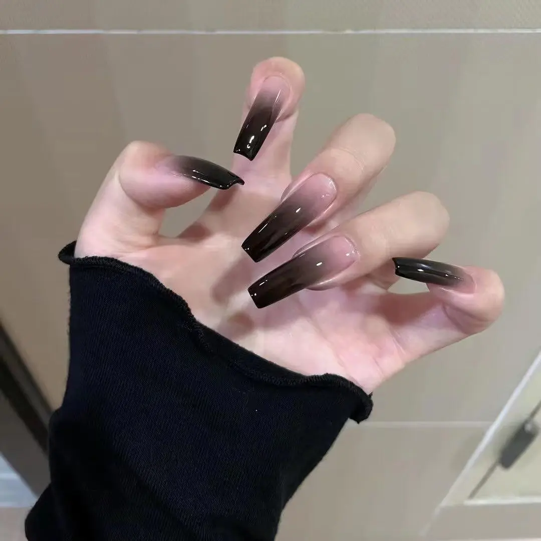 Milky White Ombre Ballet Nail Stickers + 1pc 24pcs Jelly Gel + 1pc Press-On Nail Stickers, Nail Art Supplies Nails
