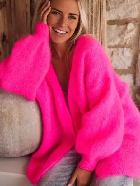 Women's Casual Loose Long Sleeve Knit Cardigan Sweater, Comfortable Warm Daily Wear, Perfect for Christmas Valentine New Year Spring Fall Winter Seasons