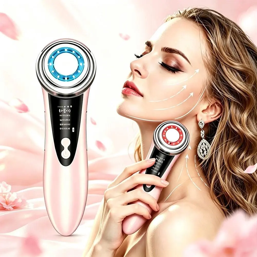 4‑in‑1 Portable Facial Massage Instrument, Red Blue Light Skin Care Tool with Warm Cleansing & Eye Care Modes, Multifunctional Home Facial Skincare Device for Daily Face Beauty Device