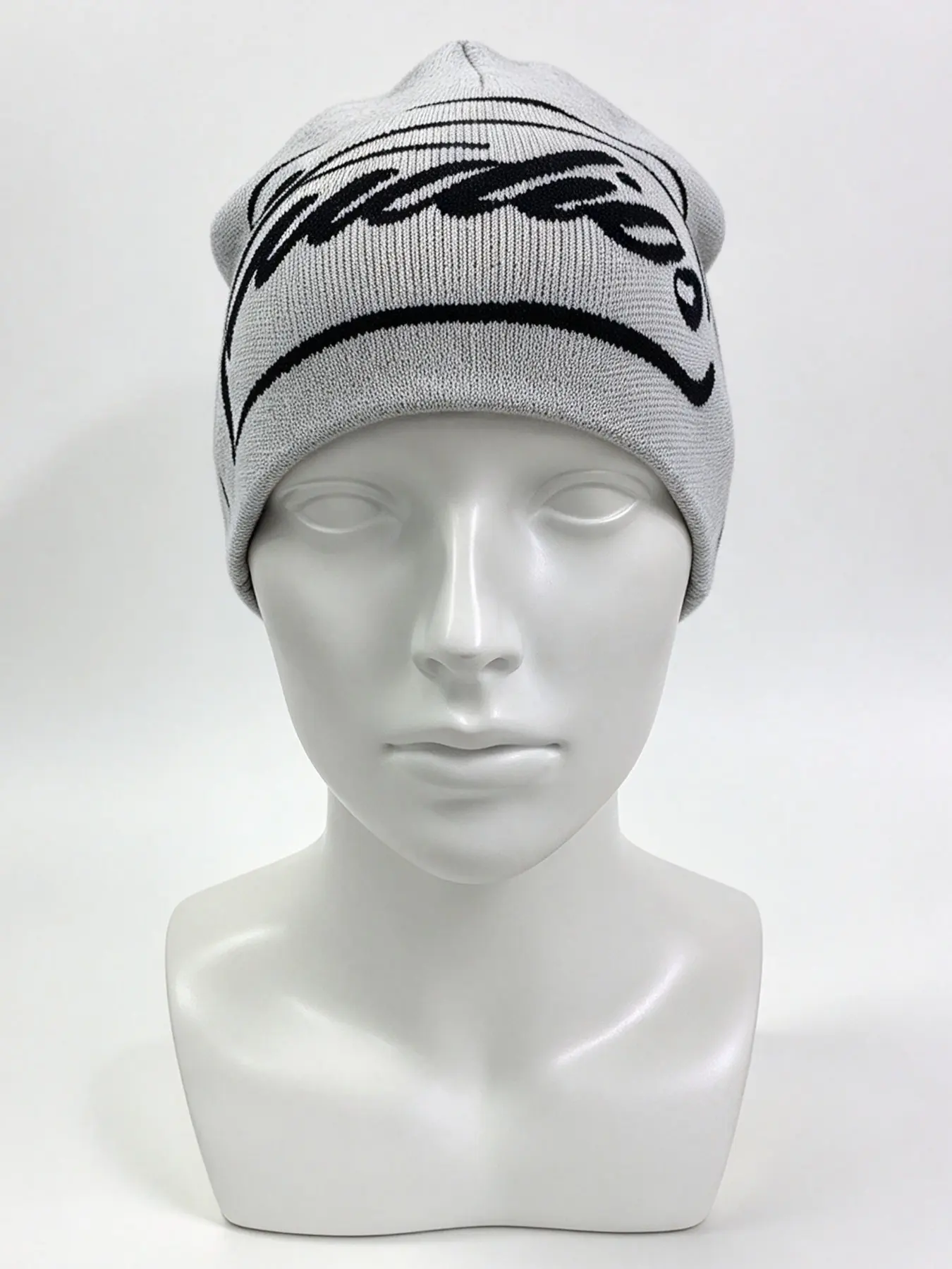 Hip hop casual letter jacquard knitted pullover cap, unisex warm hat, black line pattern elastic sun hat